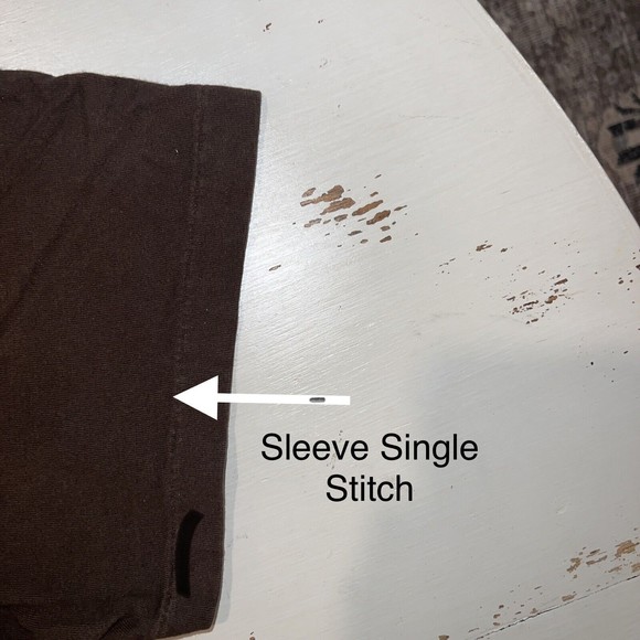 Vtg POLO RALPH LAUREN Shirt Mens L Large  Brown Single Stitch Short Sleeve Pony - Picture 9 of 10